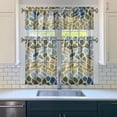 thumbnail image 3 of Kitchen Curtains 36 Inch Short - 3 Panel Set, Rod Pocket Window Curtain, Boho Floral Tribal Style, 100% Polyester for Farmhouse, Kitchen, Cafe, Bedroom, Easy Wash, 3 of 6
