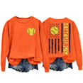 thumbnail image 5 of Baberdicy Women's Heart Print Hoodie Baseball Lettered Pullover Lightweight Long Sleeve Casual Sweatshirt, Orange, L, 5 of 5