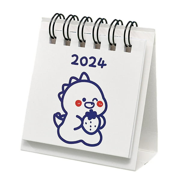 Calendario de escritorio mini 2024 Zulema Dinosaurio portátil moderno