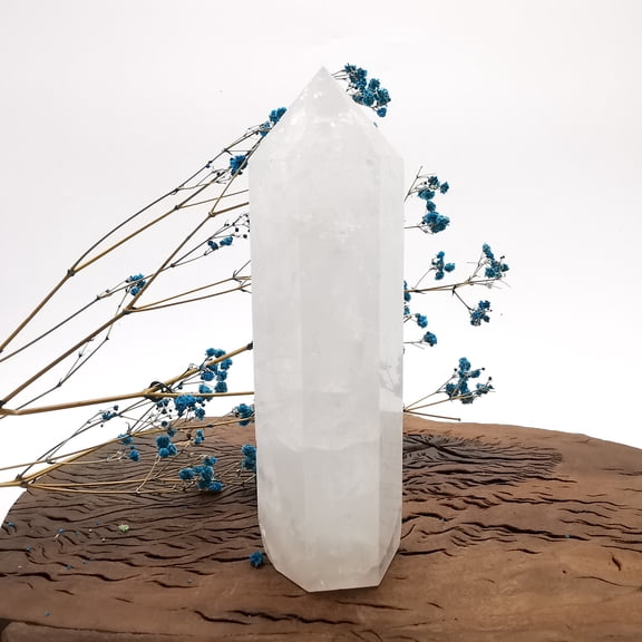 White Crystal Quartz Crystal Towers ~ Natural Healing Crystal Point Obelisk for Reiki Healing and Crystal Grid 0.494kg