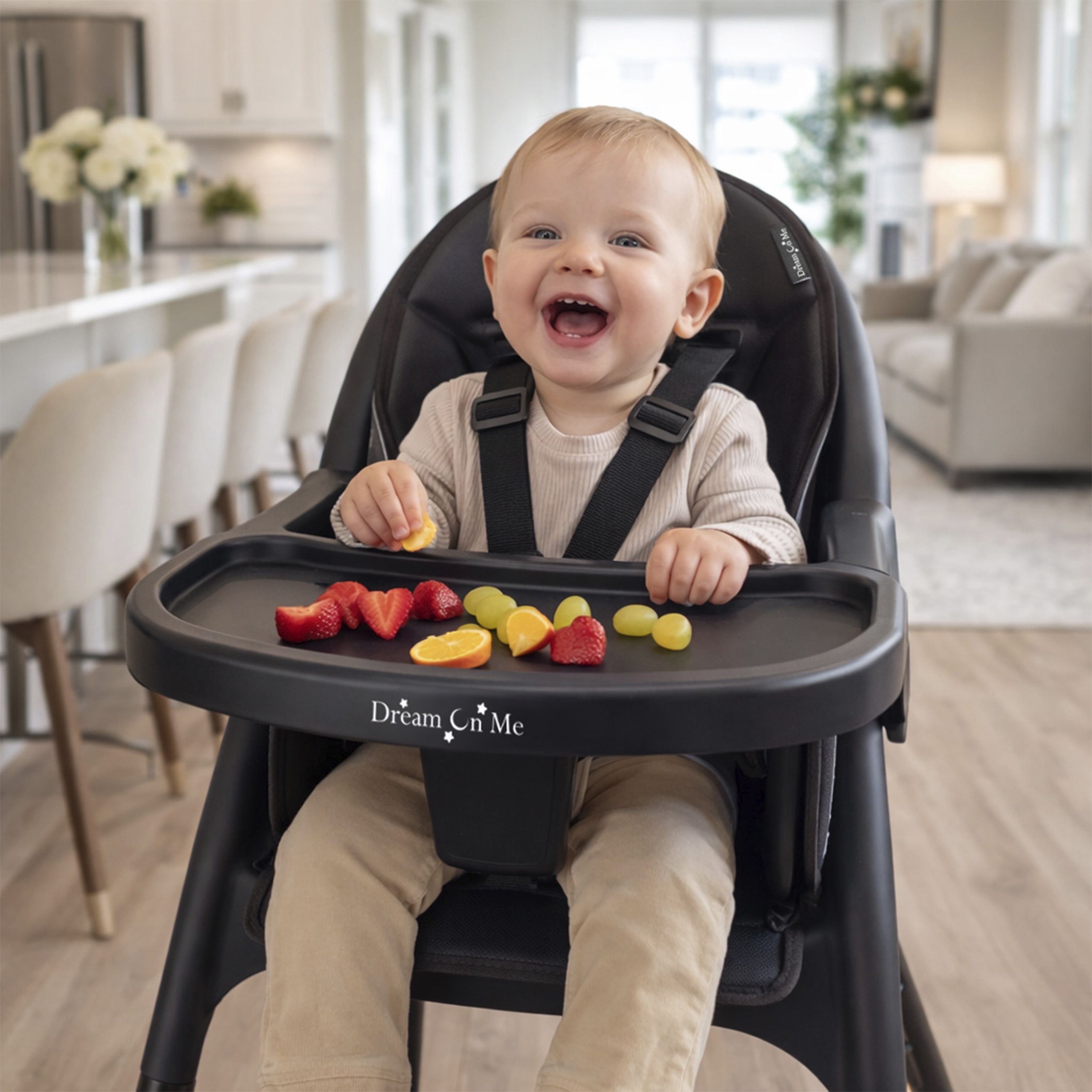 Dream On Me Chomper Champ 2-in-1 Highchair, Black