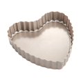 thumbnail image 2 of EeaseMX 2 platos para tarta de huevo antiadherentes, ondulados y con forma de corazón dorado y círculo gris negro., 2 of 8