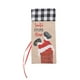 thumbnail image 2 of Inteprter Cubierta de botella de vino de lino de Navidad Cordón de encaje Patrón de cuadrícula de Papá Noel Ropa de botella de vino de Kits de decoración para fiestas Cuadrícula blanca negra, 2 of 6