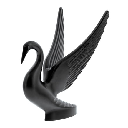 United Pacific 72016 Hood Ornament   Black, Swan Design, Stud Mount, Die