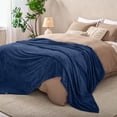 thumbnail image 3 of Bare Home Microplush Fleece Blanket - Ribbed Texture - Fuzzy Microfleece - Soft & Plush - Throw, Dark Blue, 3 of 6