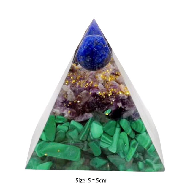 Pirámide de orgón Cristal Amatista Peridoto Piedra curativa Generador de energía (F) Likrtyny Libre de BPA