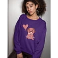thumbnail image 2 of Sitting Lovely Pug Sweatshirt Women -Smartprints Designs, Female XX-Large, 2 of 4