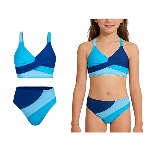 Swimsuit Girl Bathing Suits 2 Piece Quick Dry Summer Beach Swimwear Kids Bathing Suits Girls 7-8 Years