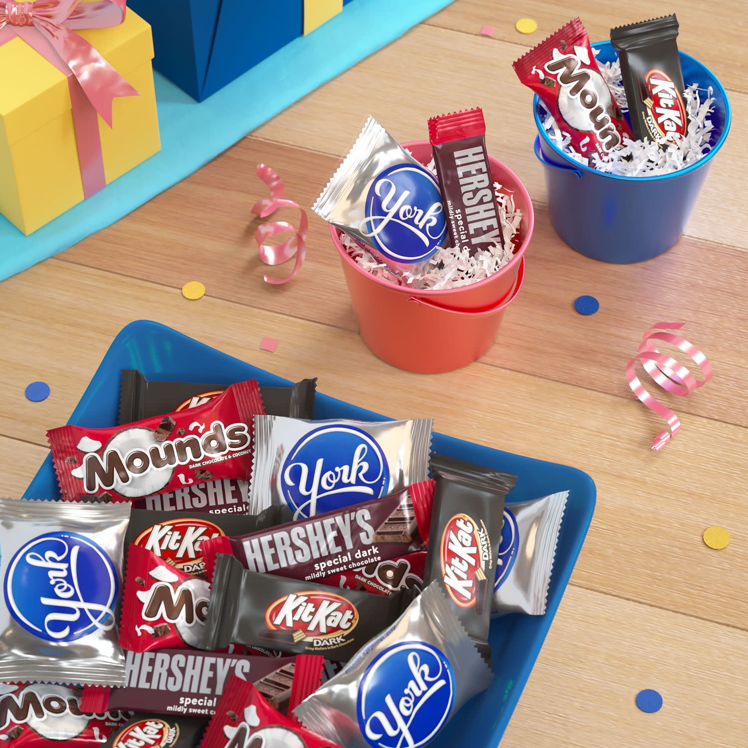 Hershey Assorted Dark Chocolate Flavored Snack Size Candy, Party Pack 32.89 oz