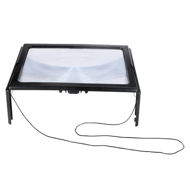 Inteprter 3X Reading Magnifier Foldable Magnifying Loupe Lamp LED Light Desktop Book w Electrónica