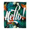 thumbnail image 1 of JSDART Throw Blanket 50x60 Inches Pattern Tropical Exotic Flowers and Hello Summer Chic Fruit Warm Flannel Soft Blanket for Couch Sofa Bed, 1 of 1