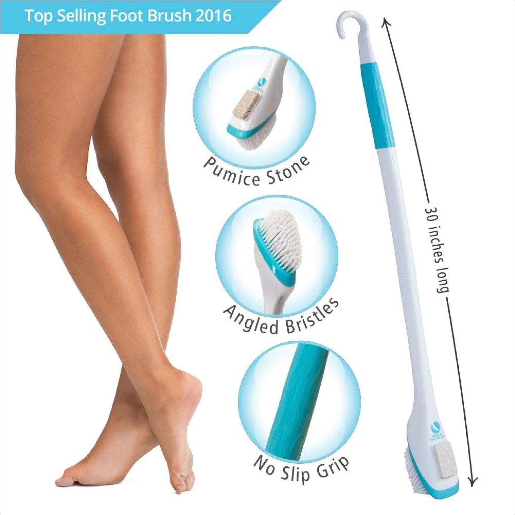 New Product Solutions Miracle Foot Brush Extended Reach Exfoliating