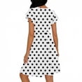 thumbnail image 5 of BUIGTTKLOP Summer Dress for Women Ruffle Sleeve Mini Dress Dotted Casual Flowy Buttton down Sundress with Pockets, 5 of 5