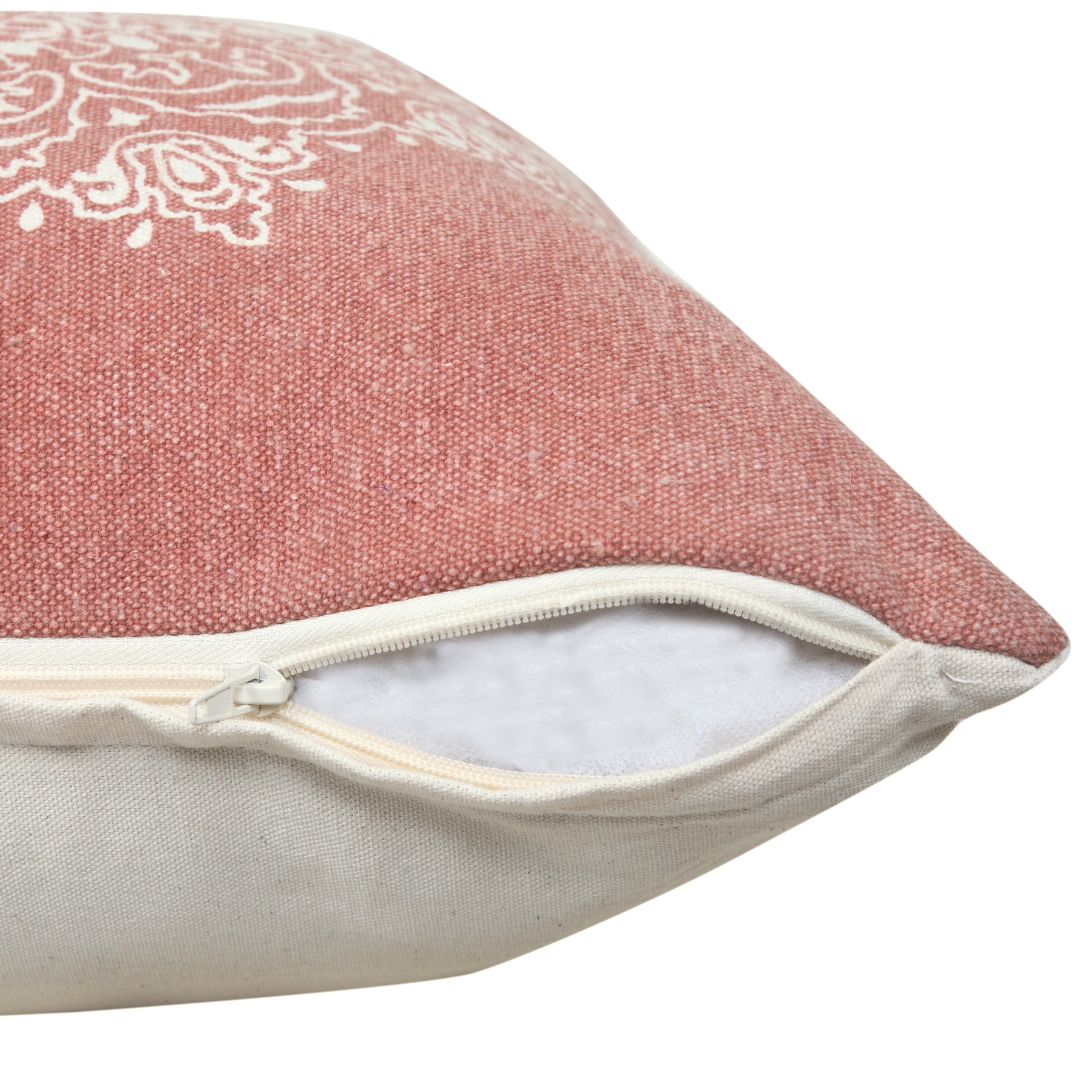Ox Bay Ava 20" x 20" Red/White Medallion Cotton Adult Decorative Throw Pillow Cover