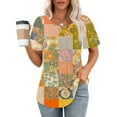 thumbnail image 2 of Enjoytime Blouses For Women Casual Fashion Floral Graphic Short Sleeve Scoop Neck Tshirts Tops Loose Soft Dailywear Streetwear Women's Shirt Summer Holiday Clothes 2025 Trendy, 2 of 5
