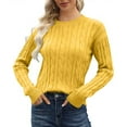 thumbnail image 5 of Miluxas Women's Fall Winter Oversized Pullover Sweater Trendy Crew Neck Long Sleeve Solid Casual Warm Knit Tops Yellow XL(XL), 5 of 8