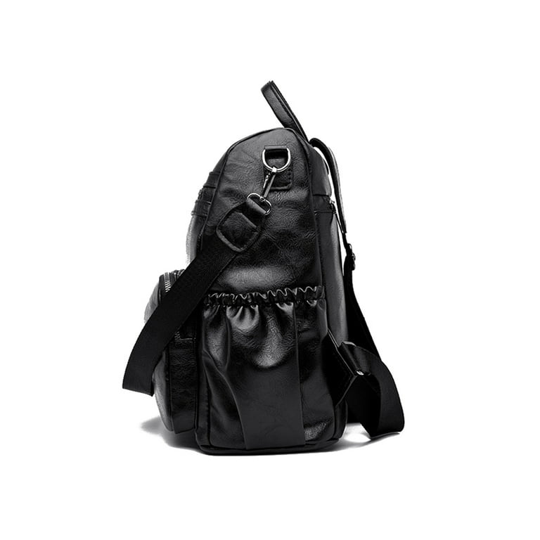 Sanviglor Women Mini Backpack Adjustable Strap Purse Multi Pockets PU  Leather Daypack Top Handle Camping Infantry Pack Zipper Multipurpose  Anti-Theft Outdoor Black 