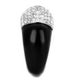 thumbnail image 4 of Two-Tone IP Black (Ion Plating) Stainless Steel Ring with Top Grade Crystal in Clear for Women Clear Stone Color Style TK1840 Size 7, 4 of 4