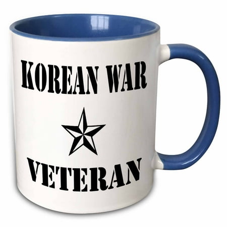 

3dRose Korean War Veteran Black and White - Two Tone Blue Mug 11-ounce