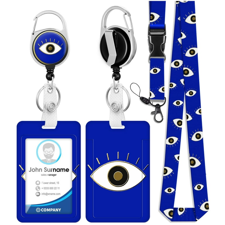 ID Badge Holder with Lanyard and Retractable Badge Reel Clip