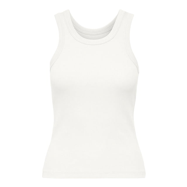 ONLY Camiseta sin mangas para mujer - ONLVAL LIFE TANKTOP, algodón, cuello redondo, corte ajustado Blanco XS (X-Small)