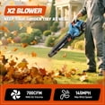 thumbnail image 3 of SENIX 40V Cordless Leaf Blower Handheld Brushless 700 CFM/145 MPH with 2 x 4.0AH Batteries & 6A Dual-Port Charger Included, Cruise Control, Variable Speeds, 3 of 7