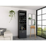 Tuhome Furniture Kava Home Bar and Wine Cabinet in Light Gray