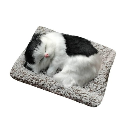 Mini Sleeping Cat Kitty Toys for Girls Boys & Elderly Realistic Cat Stuffed Animals Battery-Operated Cat Electronic Pets&iuml;&frac14;H