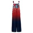 thumbnail image 6 of JULMCOMO American Flag Jumpsuits for Women Independence Day Cotton Linen Summer Patriotic Rompers 250th Year Wide Leg Sleeveless Stars Stripes Pants with Pockets Deep Red S, 6 of 6