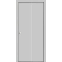 Sliding Closet Bi-fold Doors 48 x 80 inches | Planum 0010 Matte Grey | Sturdy Tracks Moldings Trims Hardware Set | Wood Solid Bedroom Wardrobe Doors