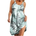 thumbnail image 2 of Sundresses for Women Casual Summer - Beach Dresses for Women Casual Summer Butterfly Floral Print Tank Sleeveless Dress Sling Loose Short Mini Sundress, 2 of 5