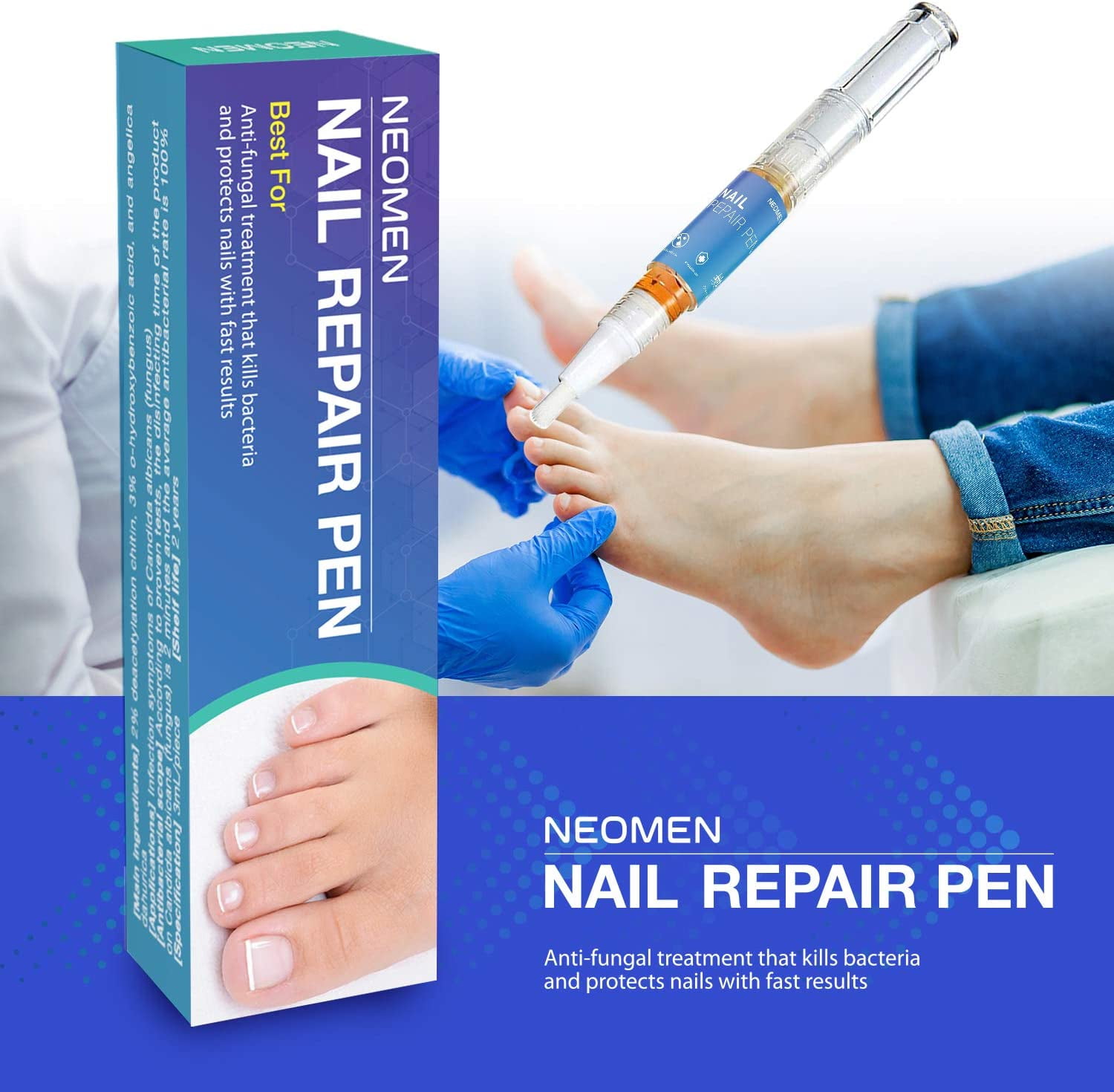 Neomen Fungus Treatment Pen, Kills Bacteria and Quick Nail Restoration