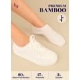 thumbnail image 5 of HUGH UGOLI Women Bamboo No Show Socks | Non Slip Invisible Liner Socks | Soft, Thin & Seamless Low Cut Socks | White | Shoe Size 9-12 | 6 Pairs, 5 of 7