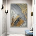 thumbnail image 3 of Large Gold Foil Decor Abstract Hand Painted Oil Painting Big Wall Art Handmade On Canvas Shiny Textured Artwork For Home Decor, 3 of 8