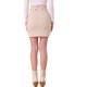 thumbnail image 3 of Falda de mujer Inspire Chic de ante sintético, de cintura alta, casual, con cinturón, falda lápiz L beige, 3 of 6