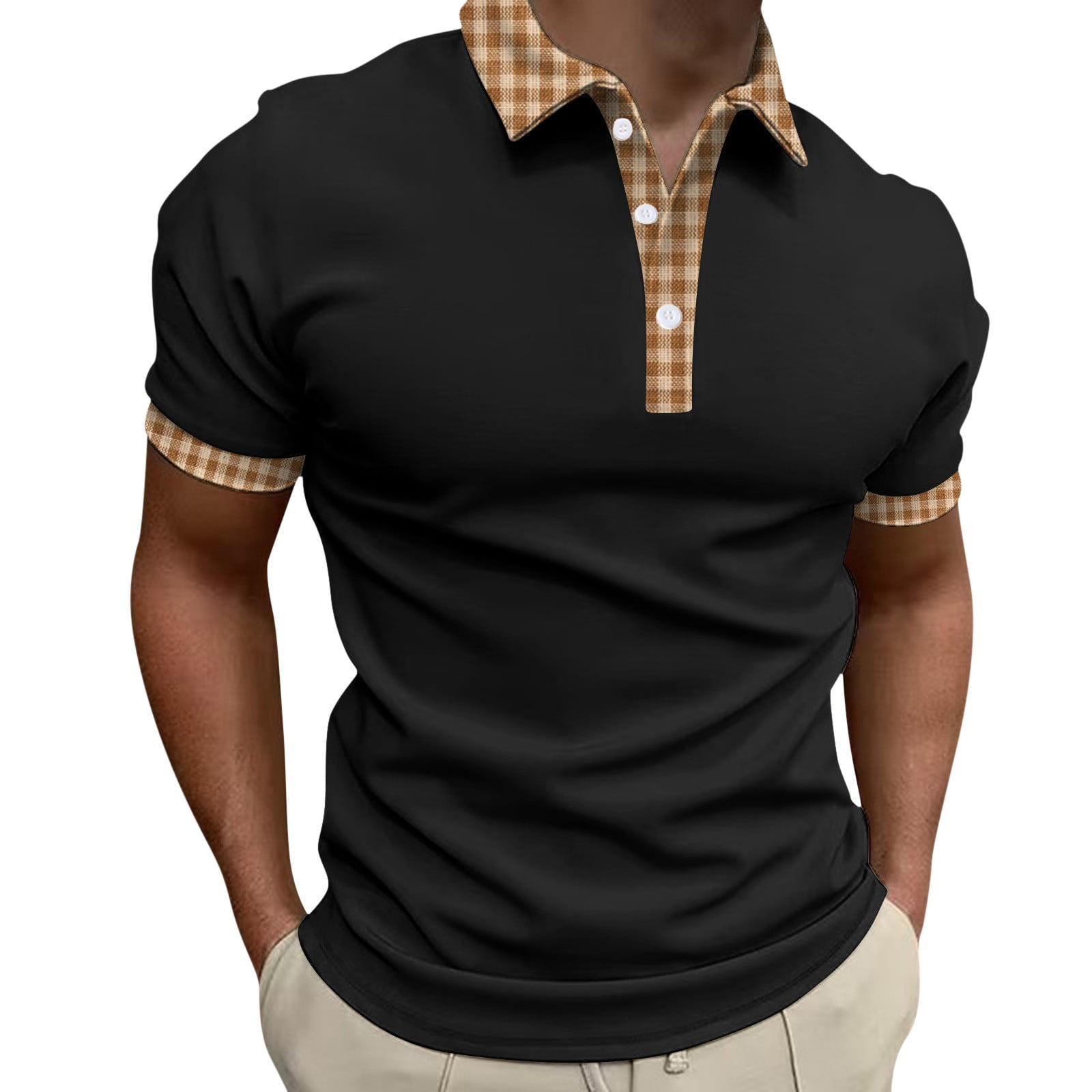 BOBOGOJP Golf Shirts for Men High Moisture Wicking Polo T Shirts Black 4XL