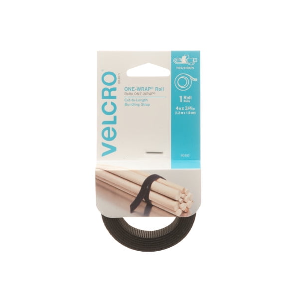 VELCRO® Hook and loop ONE WRAP® double sided Strapping 2 metres x 107mm black 