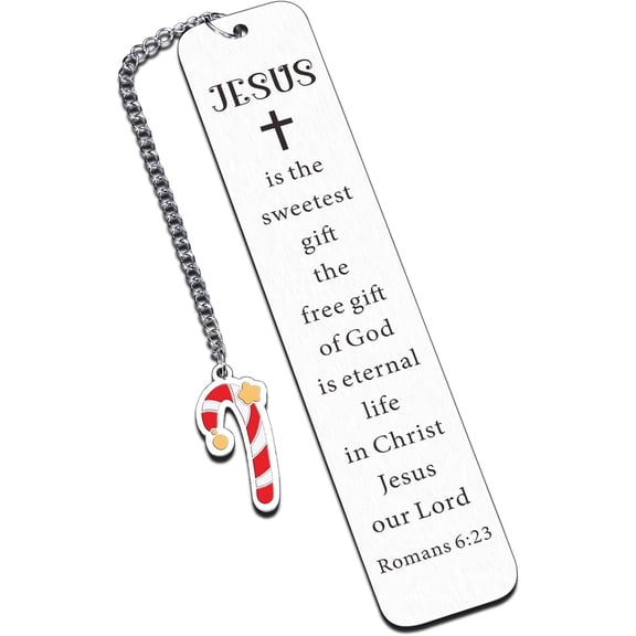 Easter Basket Stuffers Bookmarks for Women Jesus Bookmark Christmas Candy Cane Stocking Stuffers Christian Religious Christmas Party Favor for Sunday School Supply Classroom Students Reward
