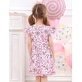 thumbnail image 3 of Lanbubble Toddler Girls Dress Summer Casual Sundress Ruffle Flutter Sleeveless Dinosaur Dresses 5-6 Years, 3 of 6