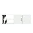 thumbnail image 3 of Manzoni TV Stand for TV 60 inches | 2 Drawers, Open Shelves and Metal Frames | White Finish, 3 of 8