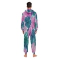 thumbnail image 7 of 1 Piece Adult Onesie Pajamas Cozy & Loose-Fit Sleepsuit Loungewear with Pockets Pink and Teal Tie-dye X-Large, 7 of 7