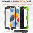 thumbnail image 7 of 3 Layer Case for iPad 10.2 Inch 9th/8th/7th 2021/2020/2019, for Kids Heavy Duty Protective Case with Screen Protector & Stylus Holder & 360 Rotating Stand and Hand/Shoulder Strap Cover, Green, 7 of 7