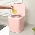 thumbnail image 5 of Small Trash Can with Lid, Mini Trash Can for Bathroom, Office and Bedroom, Small Bathroom Garbage Can with Swing Top, Compact Waste Basket for Desk, Dorm & Home, Pink - Xuniizn, 5 of 7