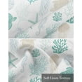 thumbnail image 6 of Coastal Aqua Teal Coral Linen Curtain Valance for Bedroom/Bathroom/Kitchen/Office/Living/Dining Room Windows,Sea Turtle Starfish Shell Seahorse Pocket Topper Drapes Decorative Cafe Drapery 60x18, 6 of 6