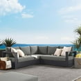 thumbnail image 2 of Modular Lounge Sectional Sofa Set, Grey Gray, Aluminum Metal, Outdoor Patio Balcony Cafe Bistro Garden Hospitality Restaurant, Modern Contemporary HB36627, 2 of 8