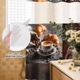 thumbnail image 3 of No Hook Shower Curtain, Coffee Beans Shower Curtains for Bathroom with See Through Top Window, Brown Hot Cafe Latte Cup Drink Country Waterproof & Washable Bath Curtain Extra Long 72"x96", 3 of 9
