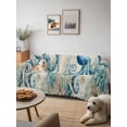 thumbnail image 6 of Teal Octopus Coastal Couch Cover, Vintage Summer Beach Nautical Sofa Cover Blanket for Loveseat Couches, Sectional Sofa Slipcover Furniture Protector for Living Room Bedroom 71''x118'', 6 of 9