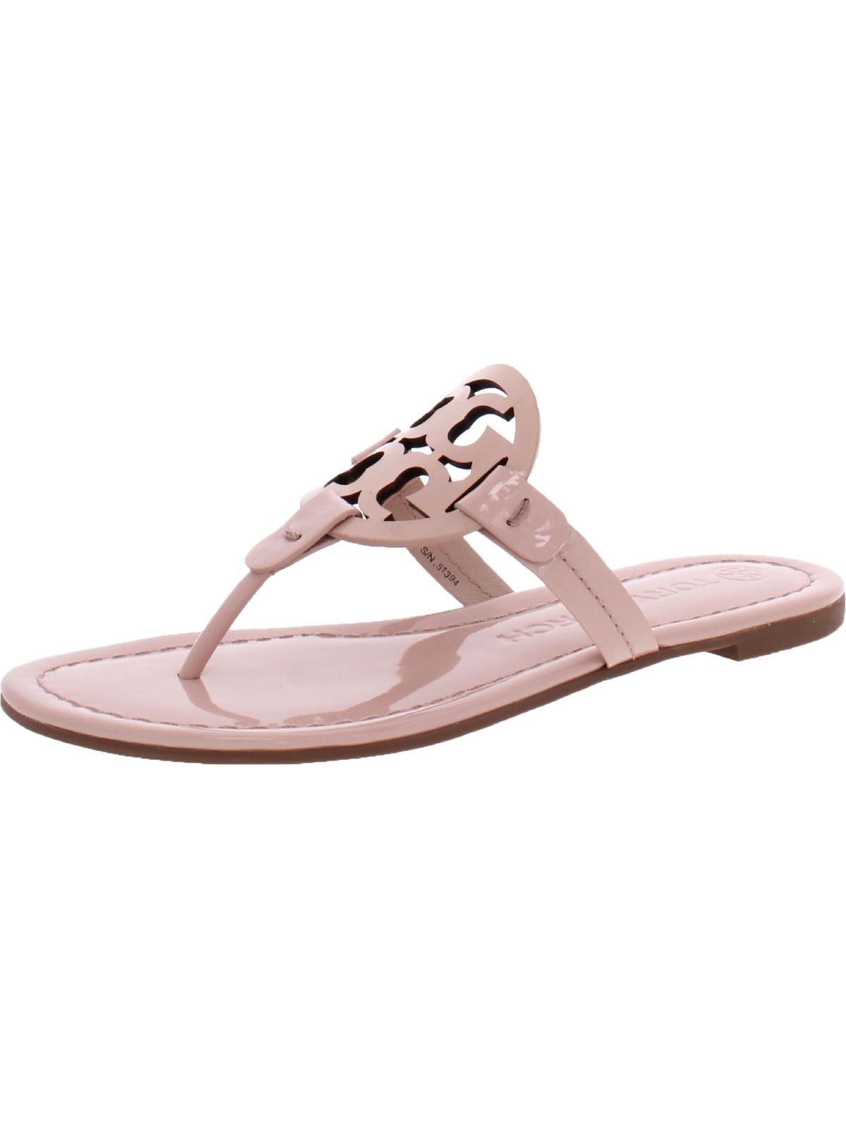 Tory Burch Womens Miller Leather T-Strap Thong Sandals 