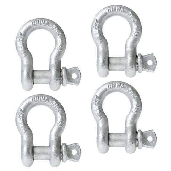 Anchor Shackle - Screw Pin - 3/16" Galvanized Steel - .35 Ton - 4 Pa