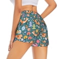 thumbnail image 4 of Picia Foxes and Birds in Forest Pattern Women's 2 in 1 Athletic Running Shorts High Waisted Workout Casual Gym Sweat Shorts with Comfy Liner Zipper Pockets-Medium, 4 of 9